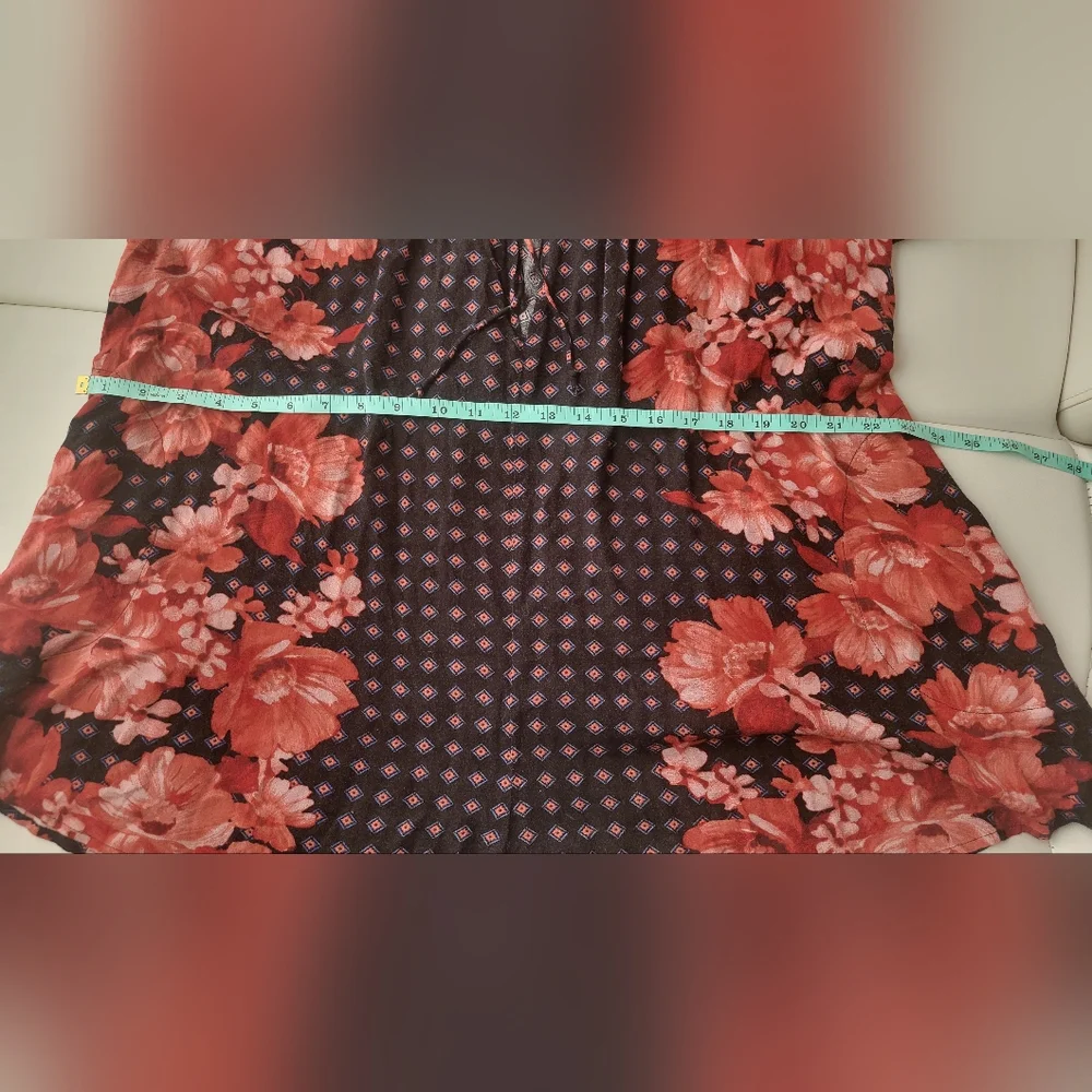 Free People Sunset Boulevart Red & Black Floral Shorts Romper size XS